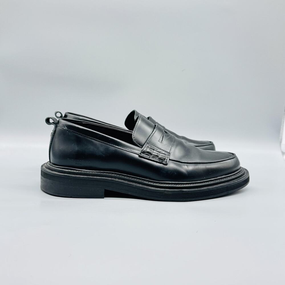 The Kooples Shoes Mens 9 Black Leather Penny Loafers Slip On Casual Comfort